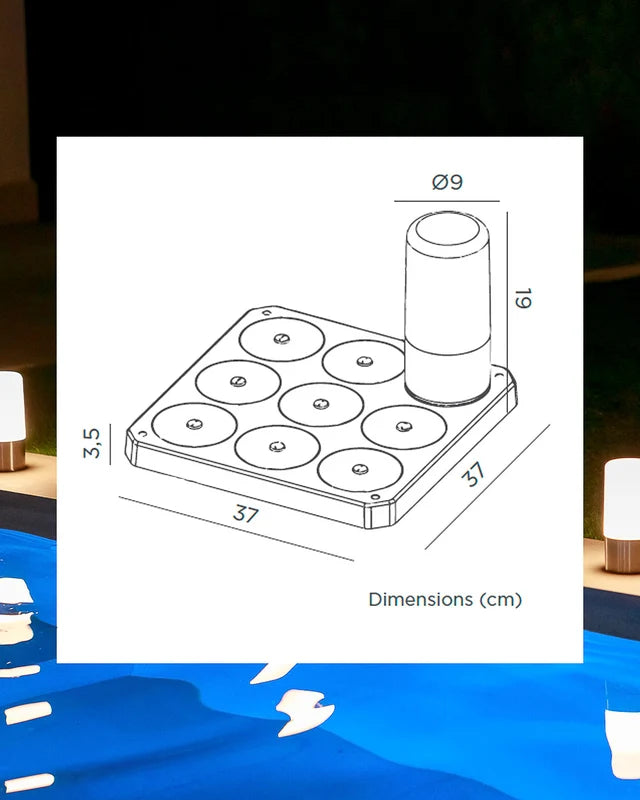 Set MAIA Doré– 9 lampes de table rechargeables sans fil + station de charge 2