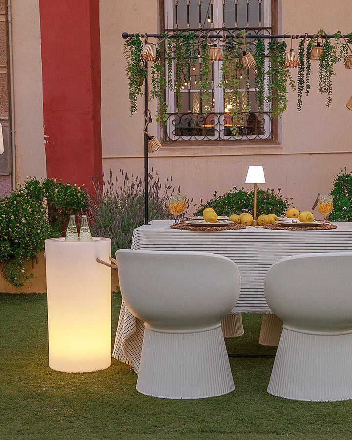 PORTE BOUTEILLE  LUMINEUX SOLEI  ET RECHARGEABLE POUR VOTRE TERRASSE