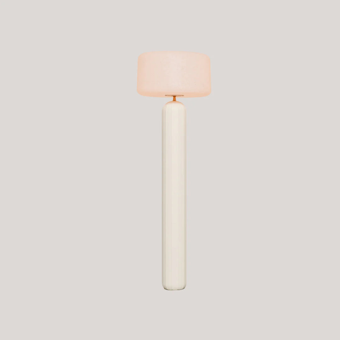 lampadaire phoebe beige opaque sans fil pour exterieur