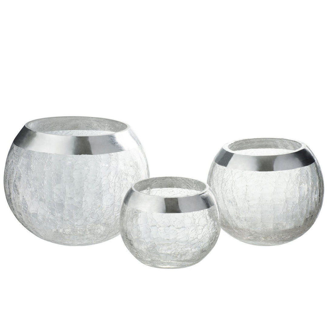 PHOTOPHORES BOULE VERRE CRAQUELE