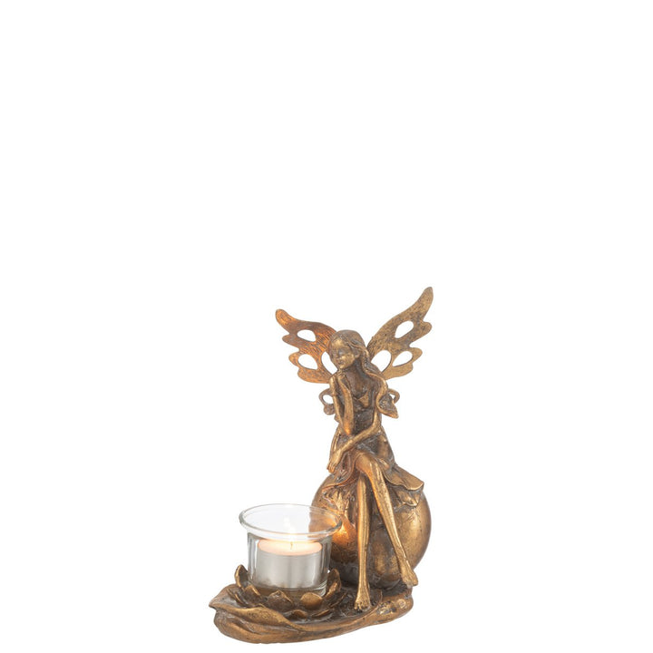 PHOTOPHORE  ANGE EN RESINE  DORE