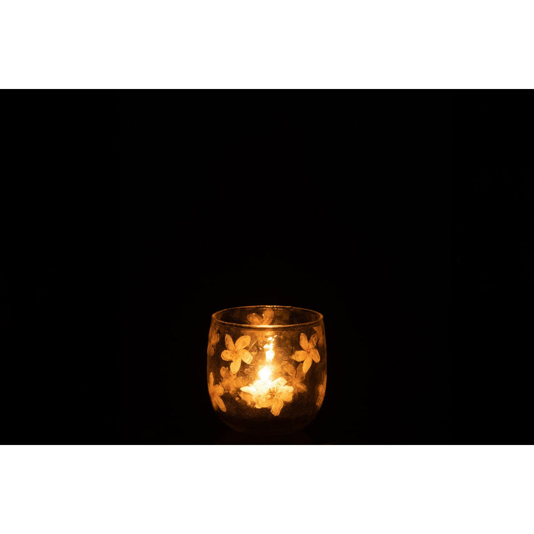 PHOTOPHORE AVEC MOTIF FLEUR