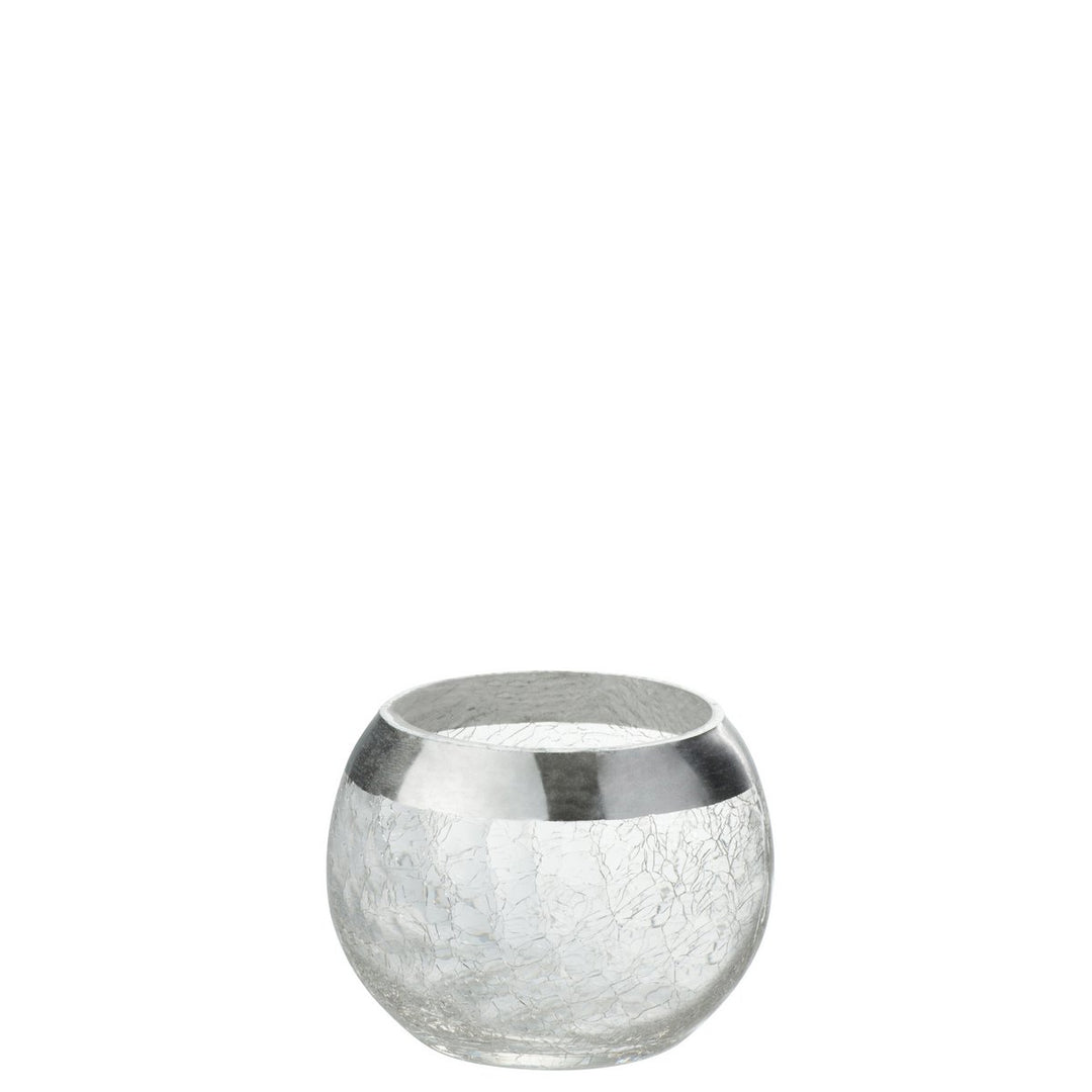 PHOTOPHORE BOULE VERRE CRAQUELE