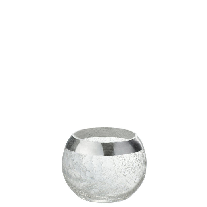 PHOTOPHORE BOULE VERRE CRAQUELE