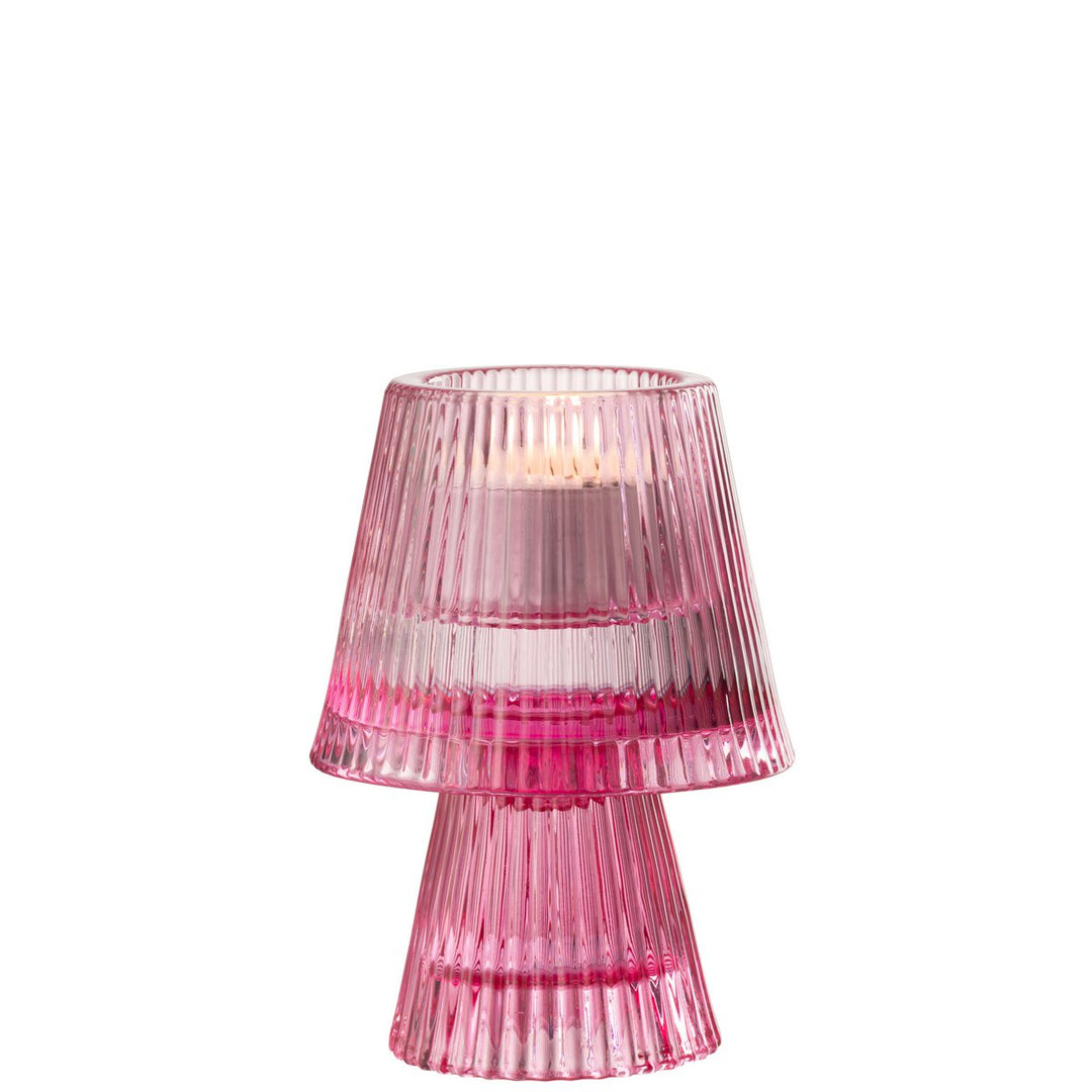 PHOTOPHORE CHAPEAU VERE FUSHIA CHAUFFE PLAT J-LINE