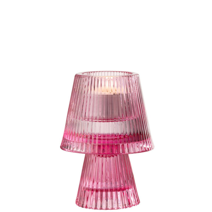 PHOTOPHORE CHAPEAU VERE FUSHIA CHAUFFE PLAT J-LINE