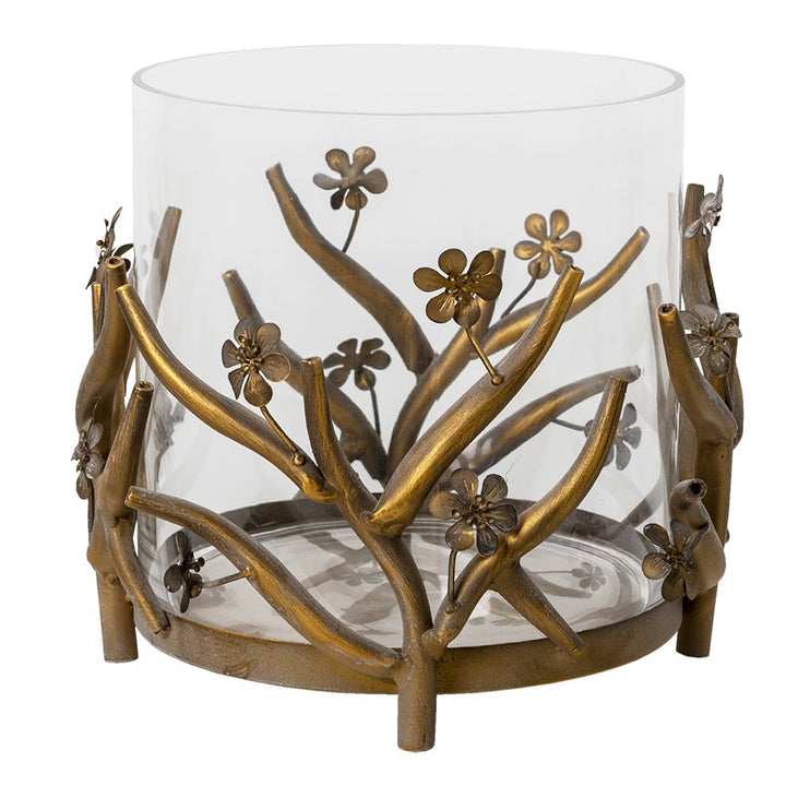 PHOTOPHORE EN METAL FLORAL