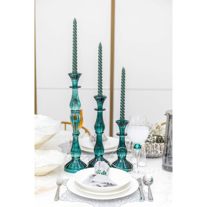 PHOTOPHORE  EN VERRE TURQUOISE