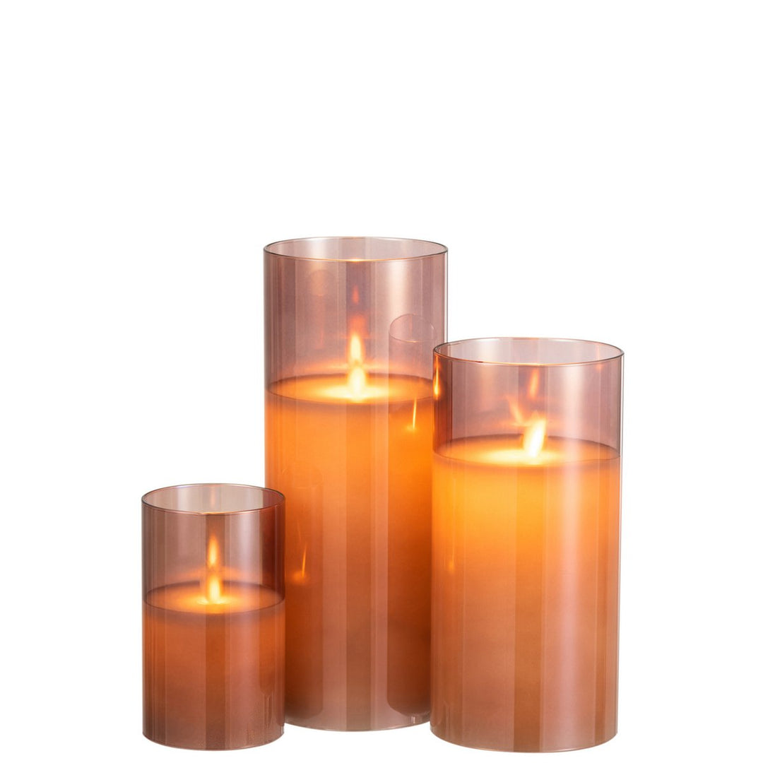 PHOTOPHORE led brillante verre Marron 