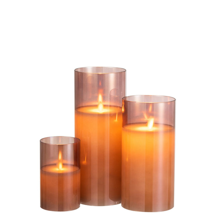 PHOTOPHORE led brillante verre Marron 