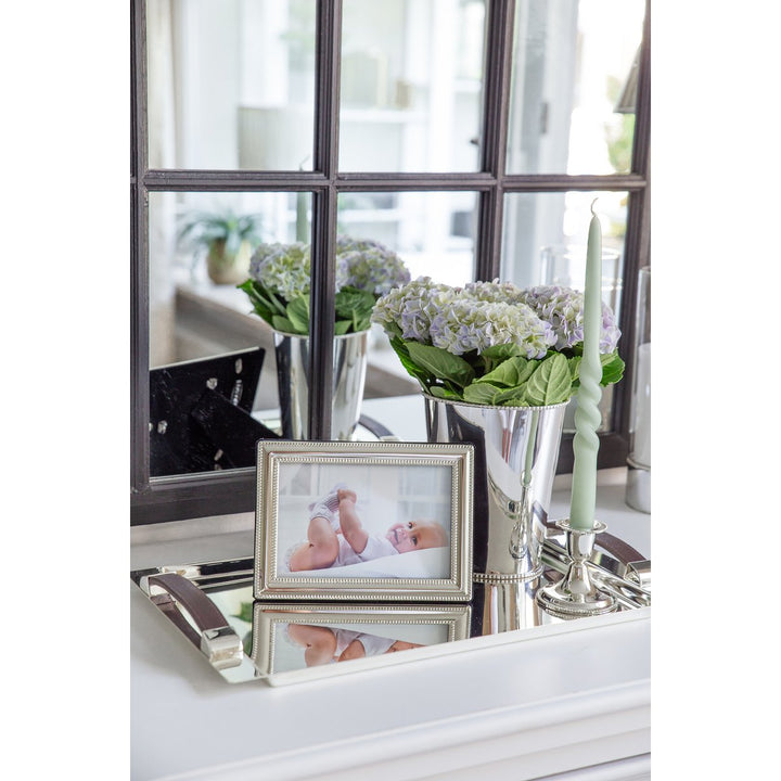 Perla H 7 cm  Bougeoir Argenté Anti-Ternissement pour mariage pour bougie chandelle