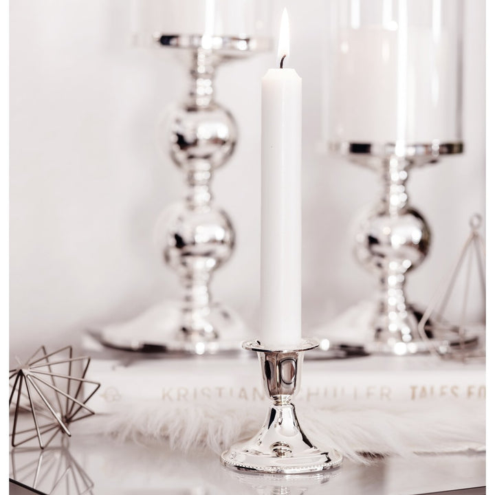 Perla H 7 cm  Bougeoir Argenté Anti-Ternissement pour mariage et reception