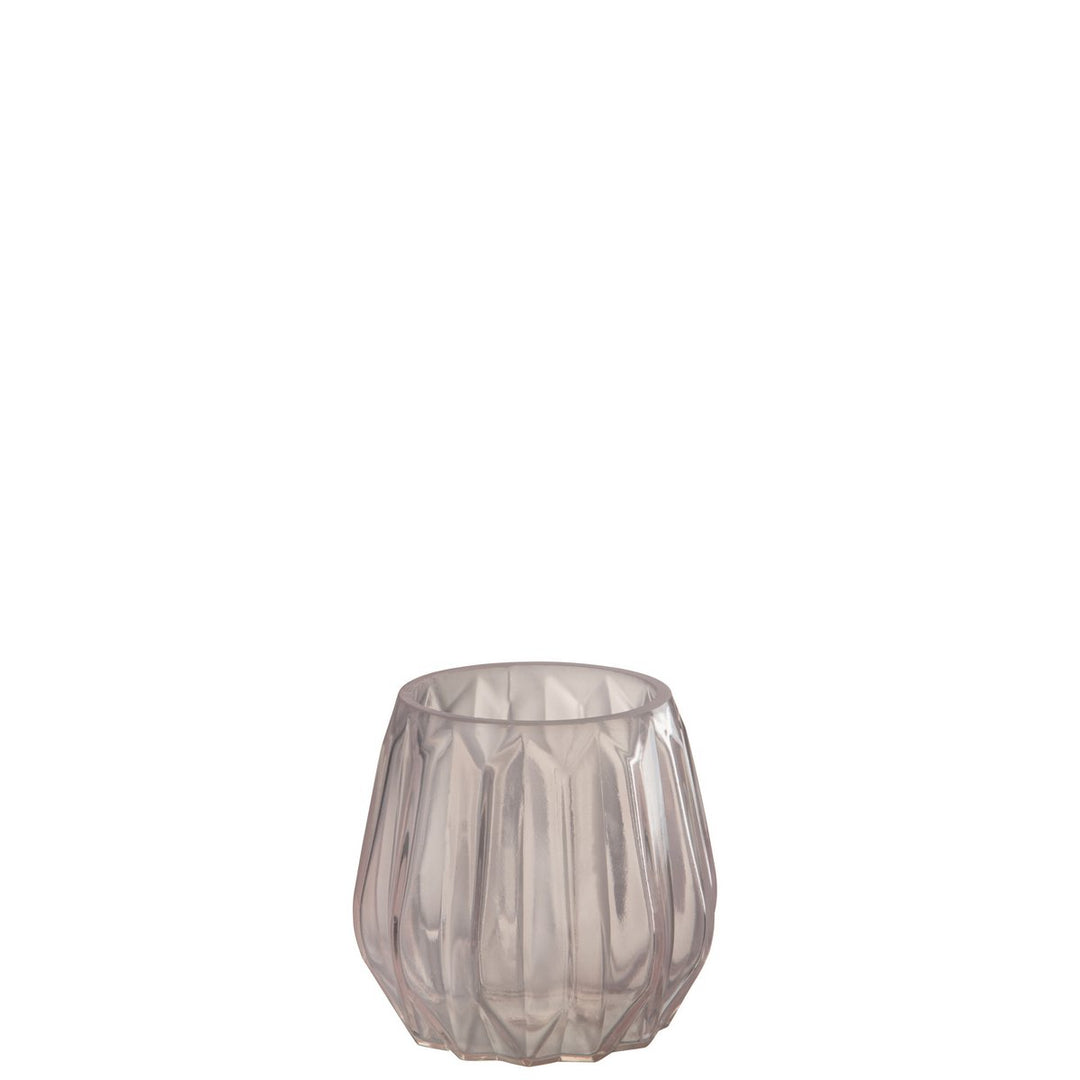 Photophore Anna en Verre Rose Clair