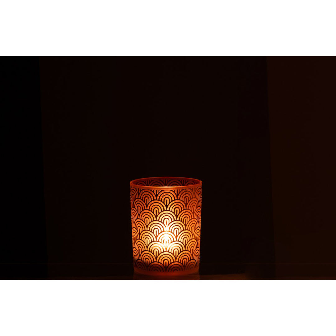 Photophore Arc Verre Orange Style Art Déco 
