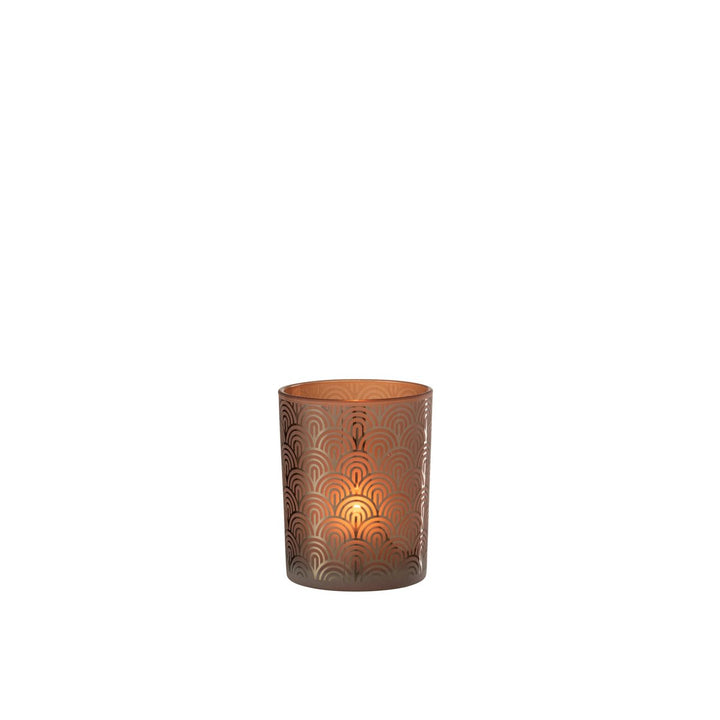 Photophore Arc Verre Orange Style Art Déco H 12,5