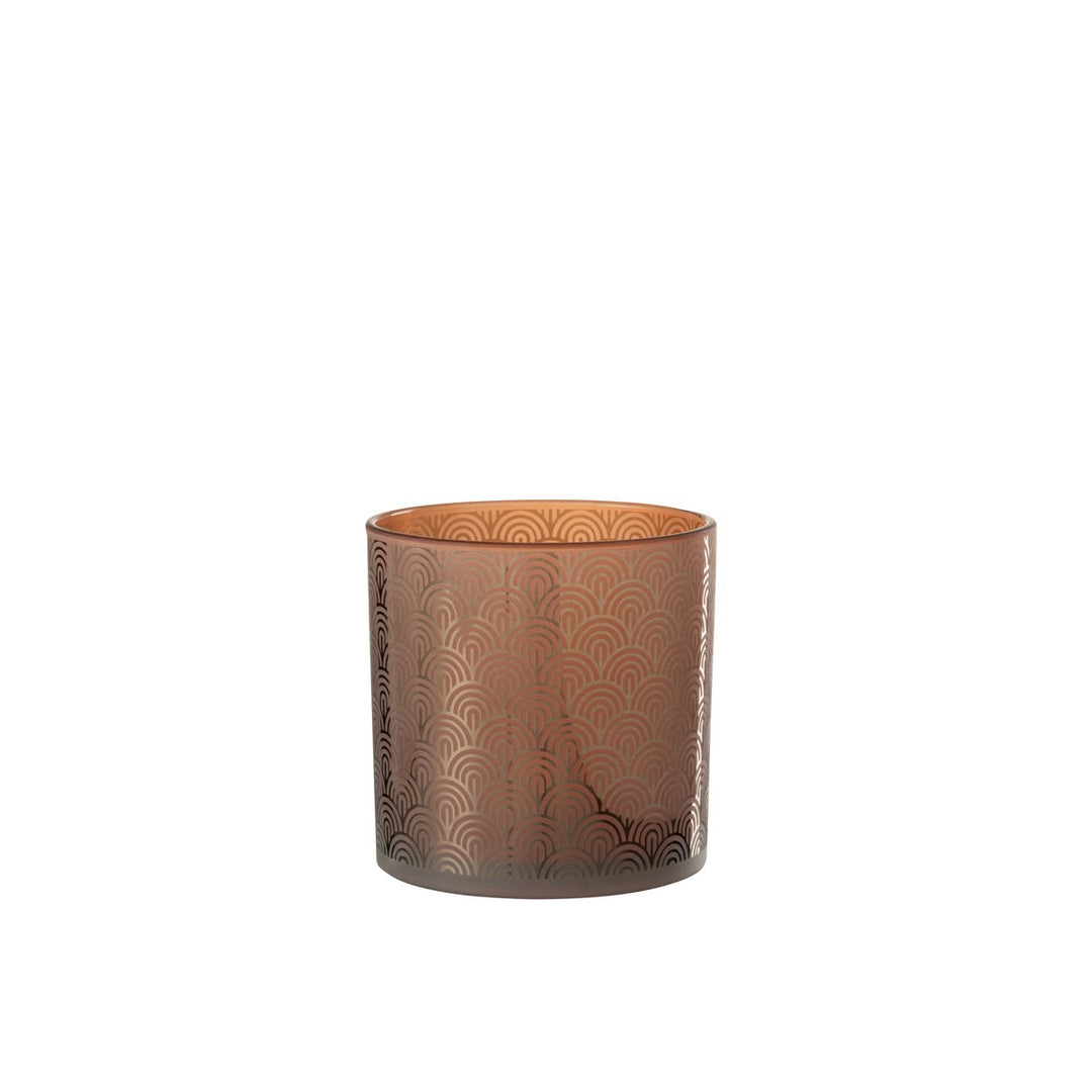 Photophore Arc Verre Orange Style Art Déco H 15 