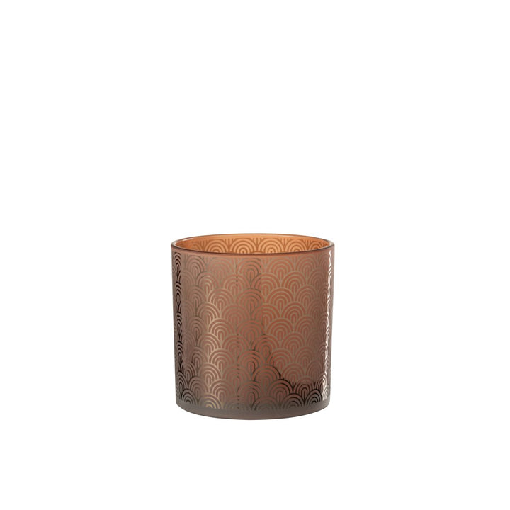 Photophore Arc Verre Orange Style Art Déco H 15 