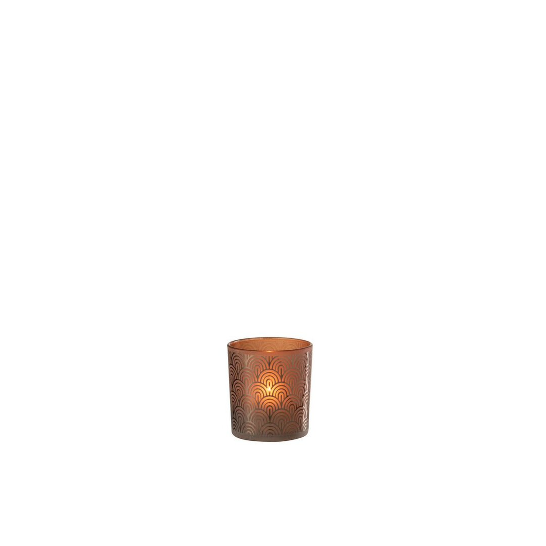 Photophore Arc Verre Orange Style Art Déco H 8 