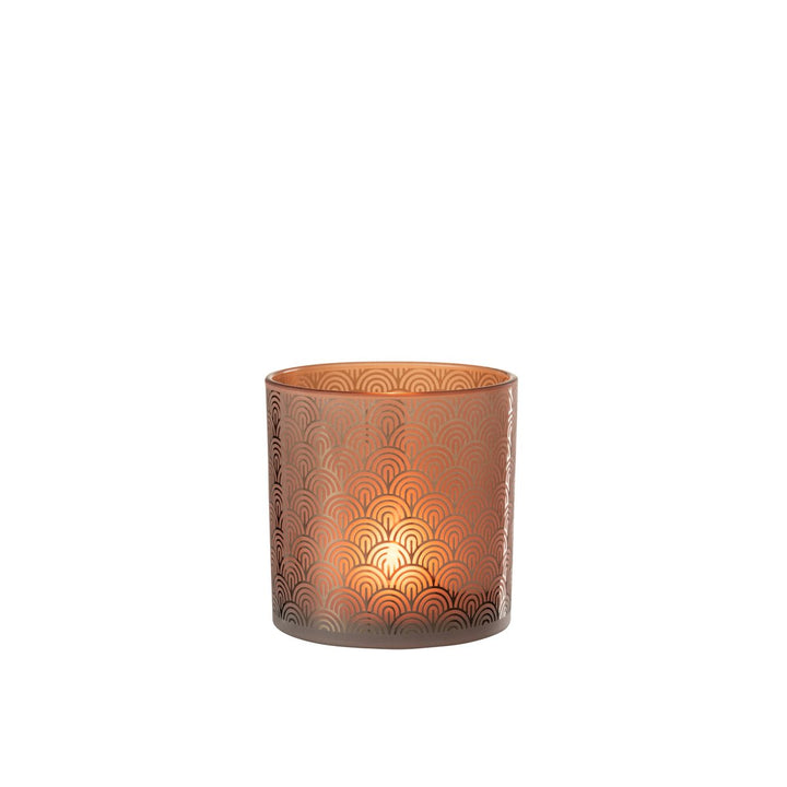Photophore Arc Verre Orange Style Art Déco  hotel