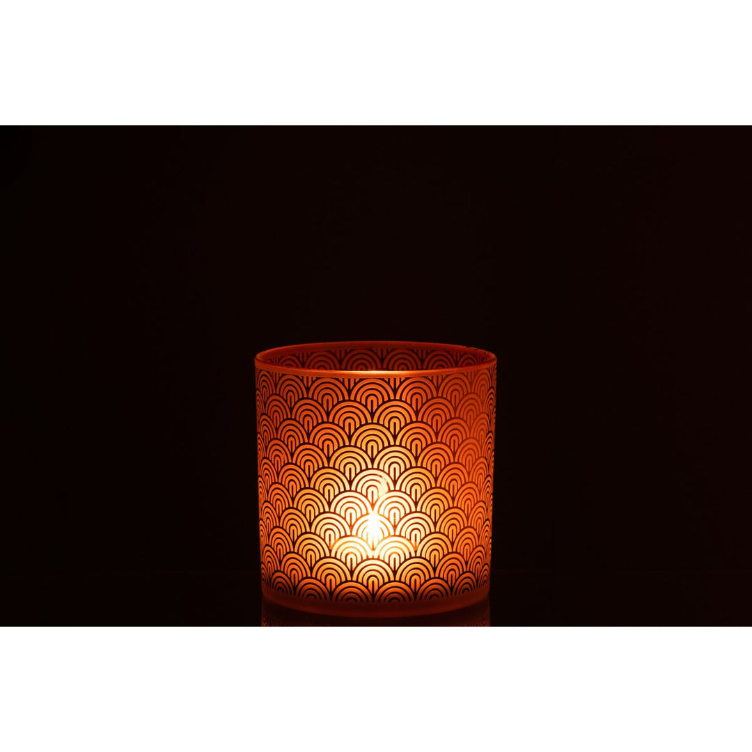 Photophore Arc Verre Orange Style Art Déco  hotels