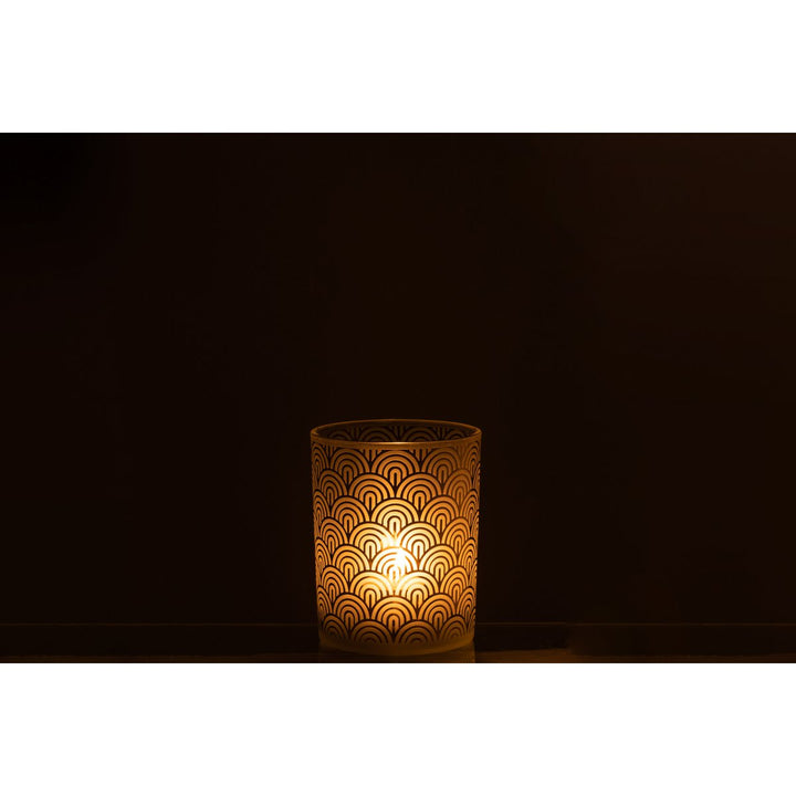 Photophore Arc Verre Vert Style Art Déco  H12,5 c