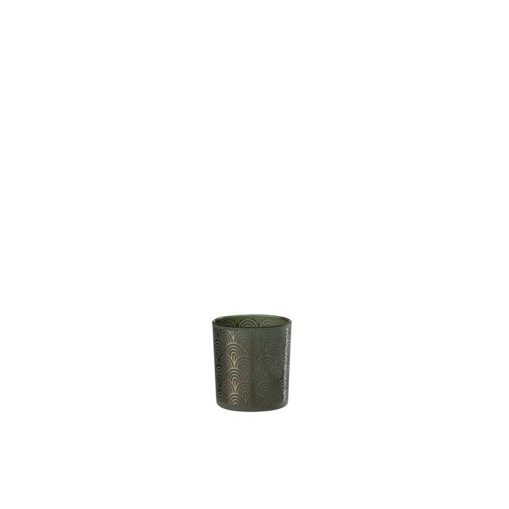 Photophore Arc Verre Vert art deco styl