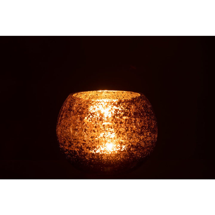 Photophore Boule – Verre Craquelé Nacré 