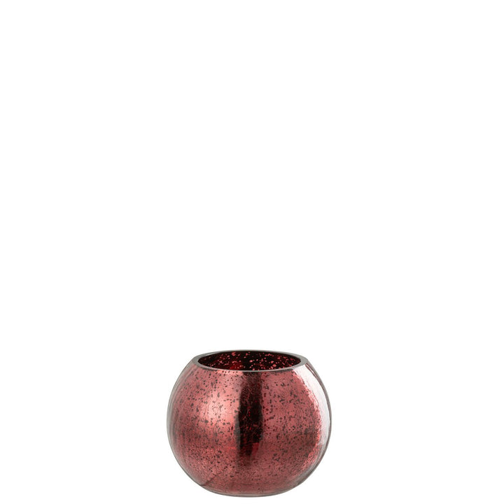 Photophore Boule Verre Rose 