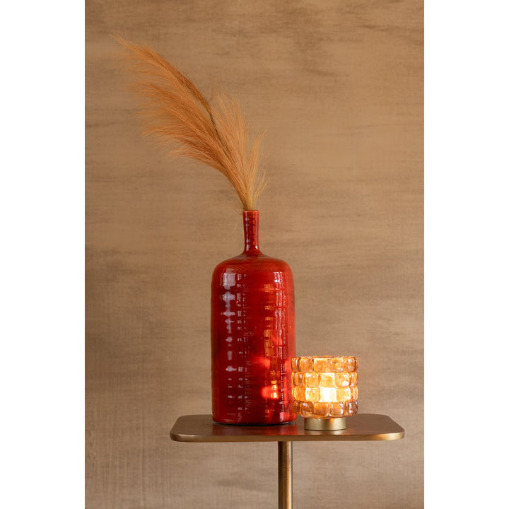 Photophore Carre Verre Gognac 