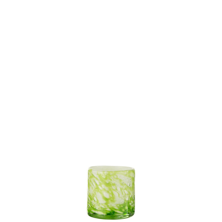 Photophore Marbre Verre Vert/Blanc 
