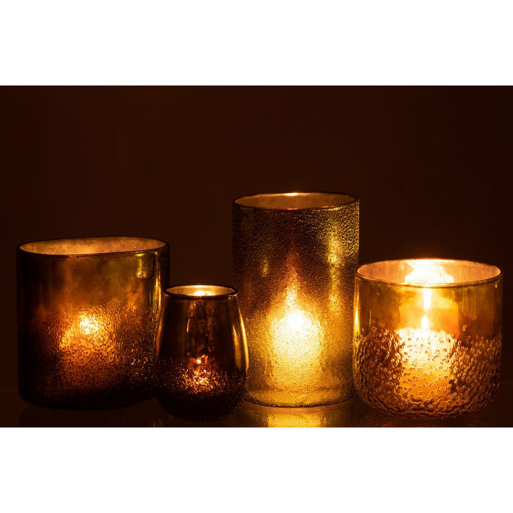 Photophore Miroir Vert en Verre H20 fetes