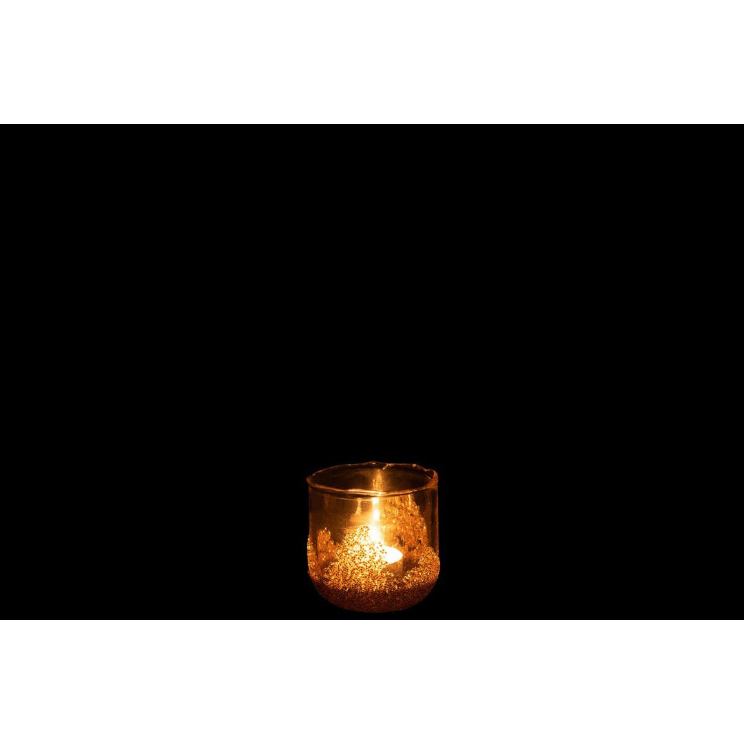 Photophore Strass Verre Transparent/Or PetiI