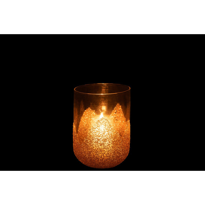 Photophore Strass  en Verre Transparent  Or 
