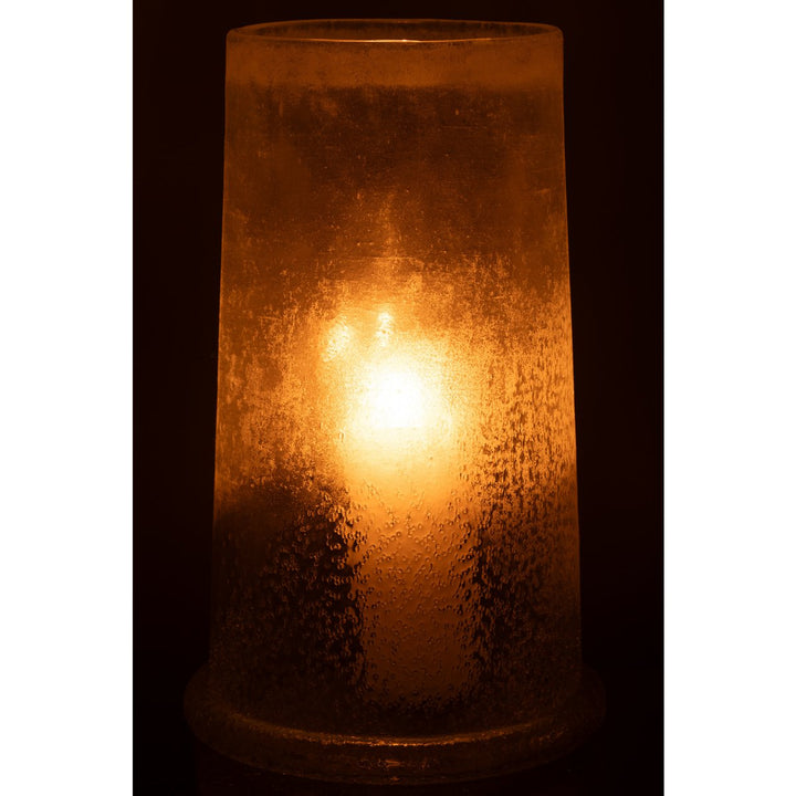 Photophore Sucre  en Verre Blanc H38