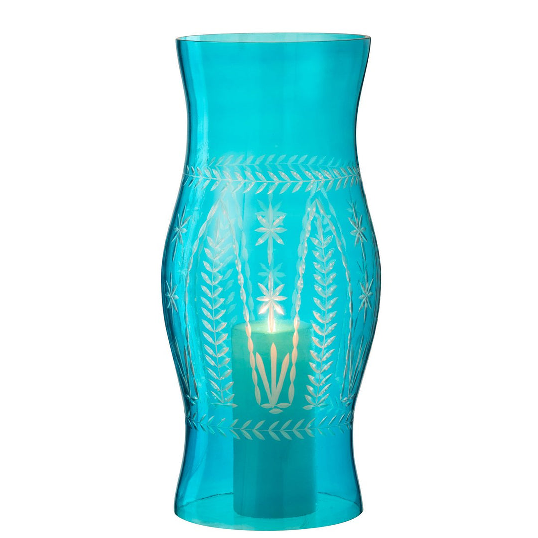 Photophore Tarifa Verre turquoise  Azur J-Line