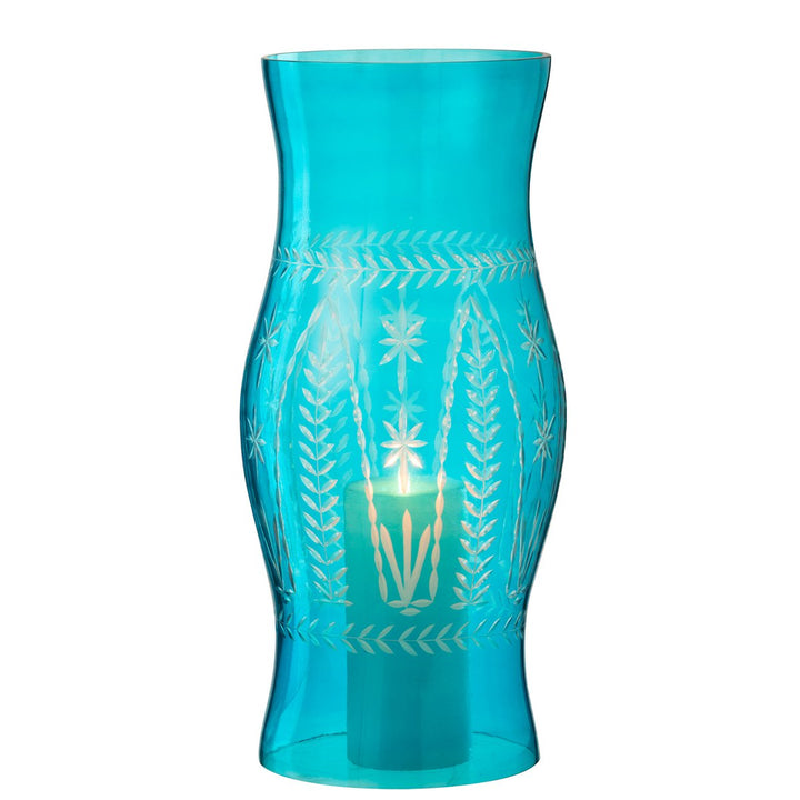 Photophore Tarifa Verre turquoise  Azur J-Line