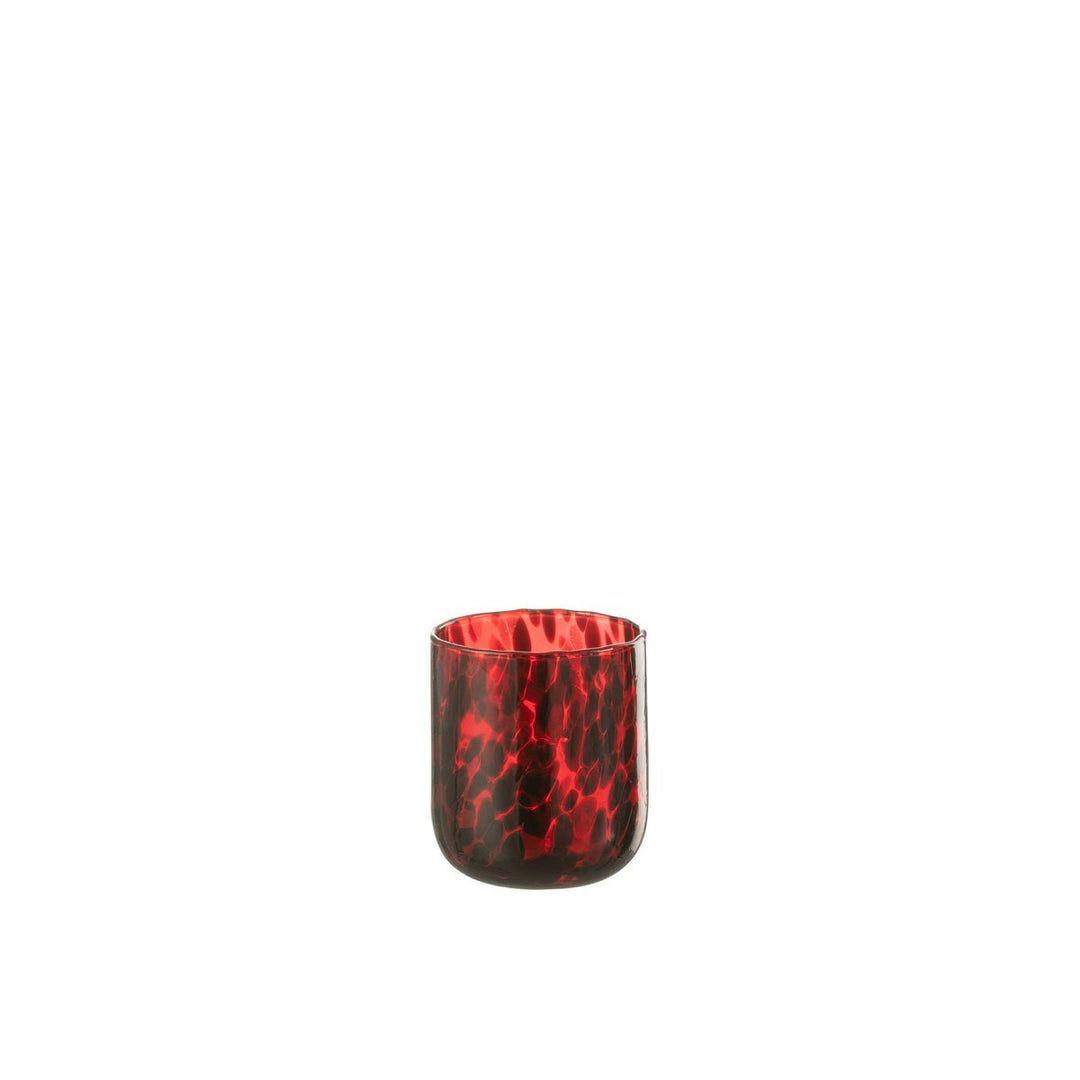 Photophore en Verre Tache Rouge et Noir
