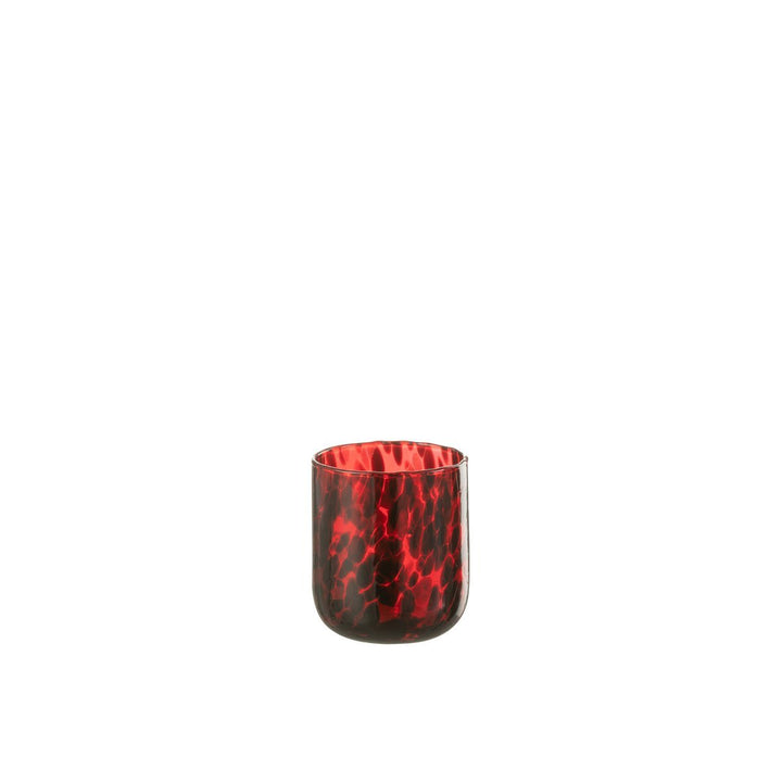Photophore en Verre Tache Rouge et Noir