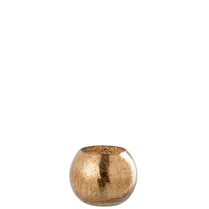 Photophores Boule Craquelée Verre Doré Foncé 