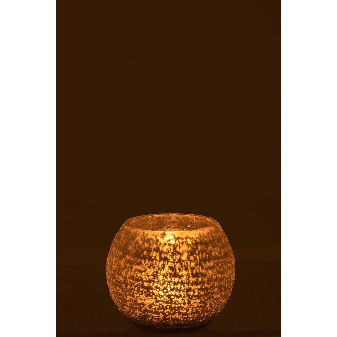 Photophores Boule Verre Mat/Brillant Argent