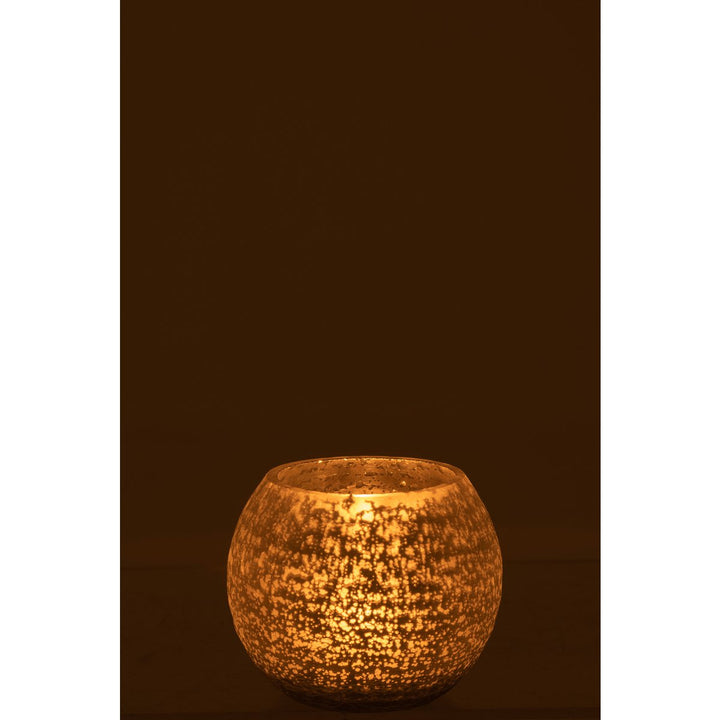 Photophores Boule Verre Mat/Brillant Argent