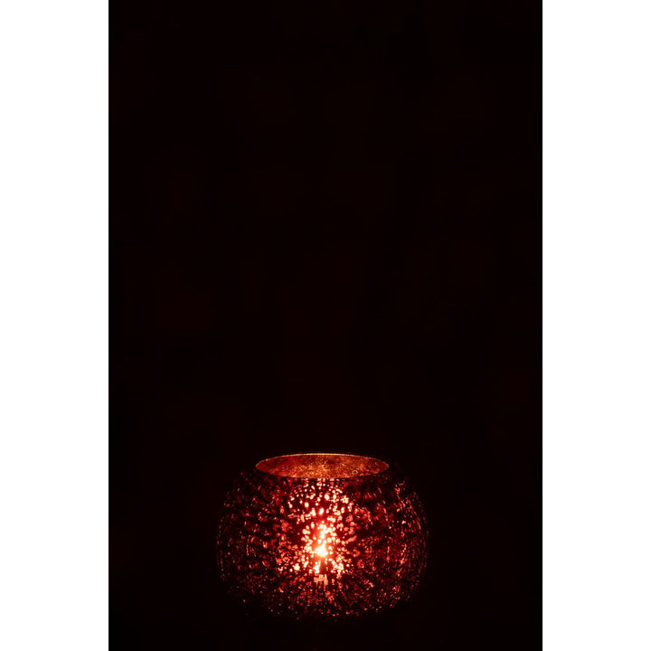 Photophores Boule Verre Rose 