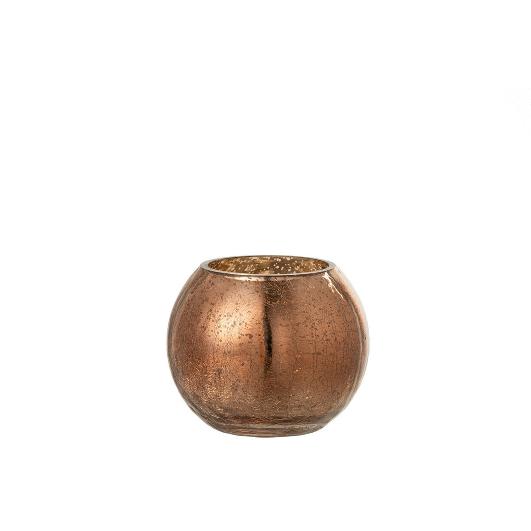 Photophores Boule verre Effet Nacre Marron 
