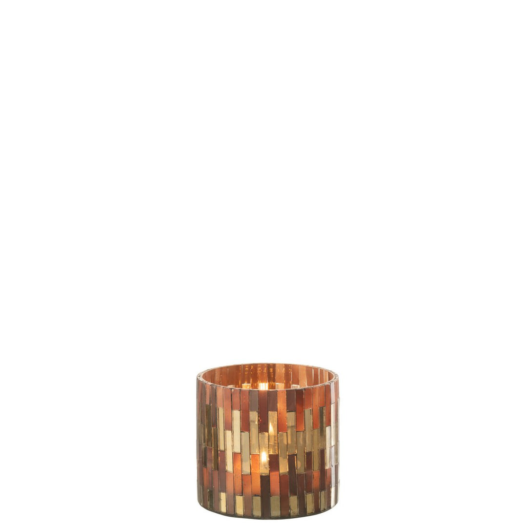 Photophores Chic Verre Marron/Or 