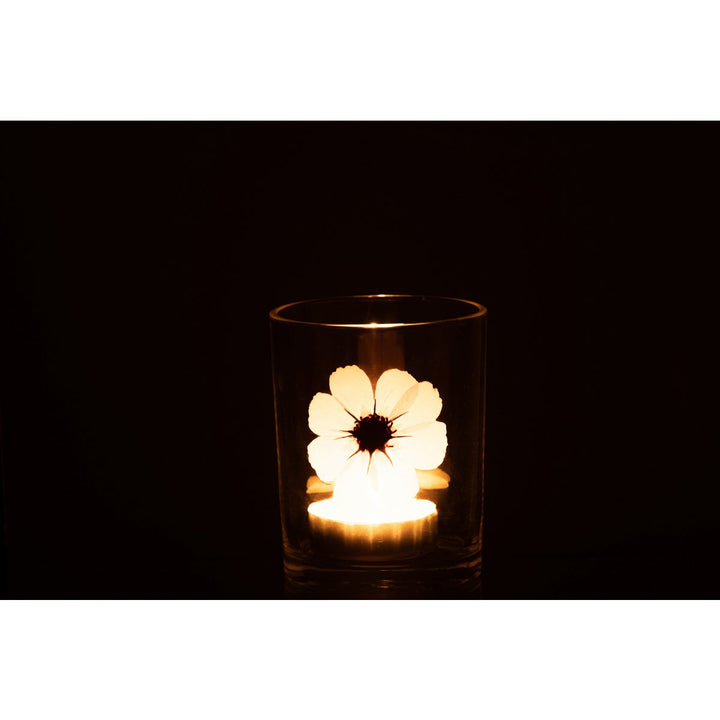 Photophores Fleur Rose Verre 