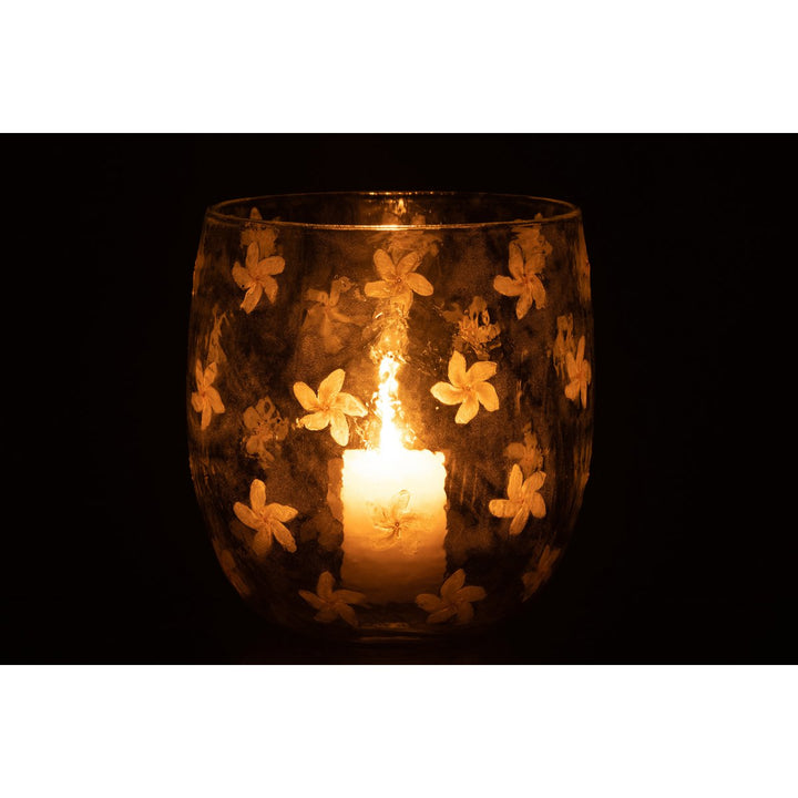 Photophores J-Line Fleurs  Verre Jaune 