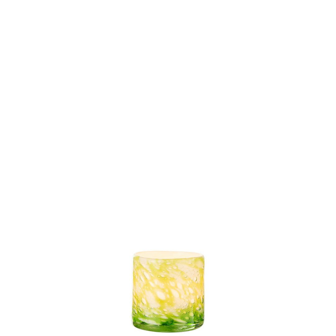 Photophores Marbre Verre Vert/Blanc 