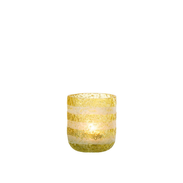 Photophores Rayés – Verre – Jaune et Blanc 