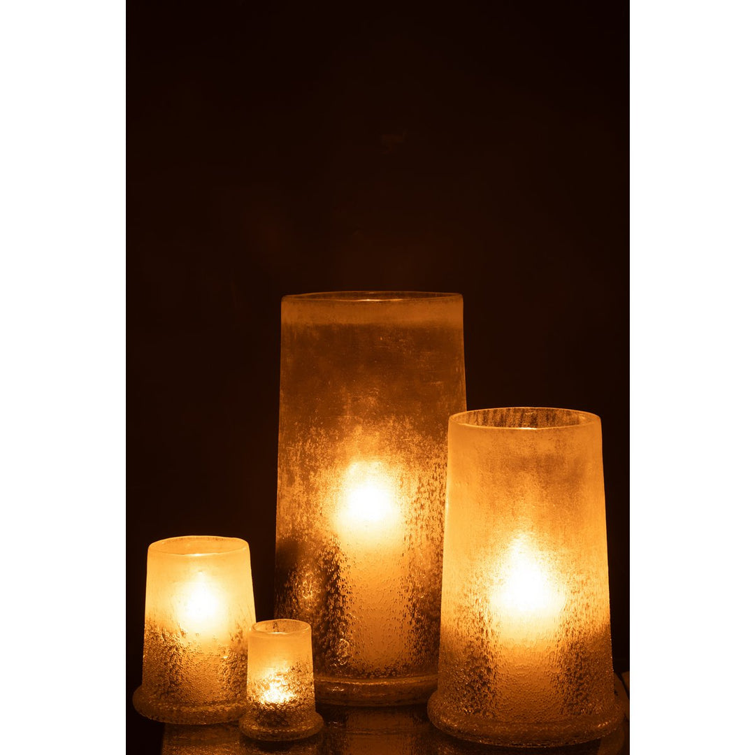 Photophores Sucre  en Verre Blanc 
