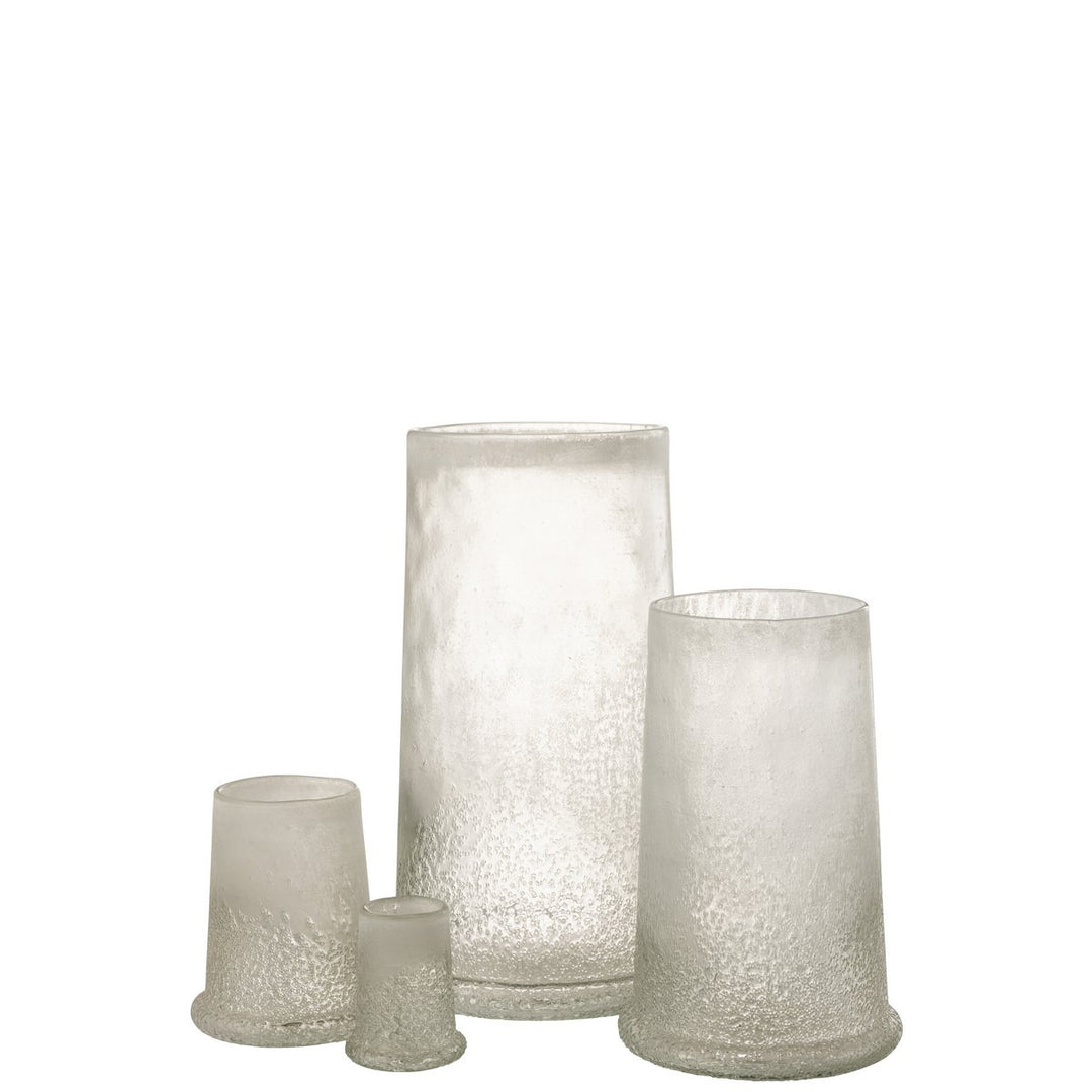 Photophores Sucre  en Verre Blanc H38